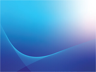 Modern Blue Abstract Wave Line Background with Dynamic Flow and Light Effects