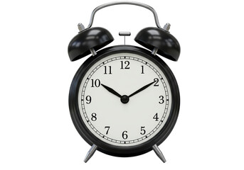 Isolated Classic Black Alarm Clock