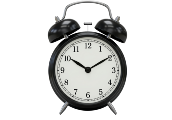 Isolated Classic Black Alarm Clock