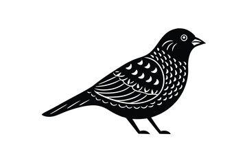 Fototapeta premium Sparrow with folk patterns artistic avian vector art illustration