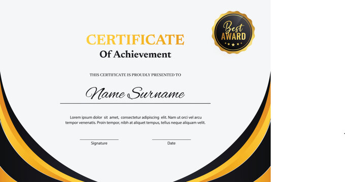 Vector modern employee of the month excellence certificate	