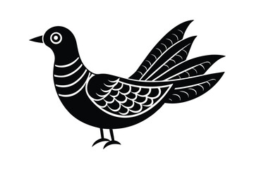 Obraz premium Traditional Bengali Mayna bird design cultural avian vector art illustration