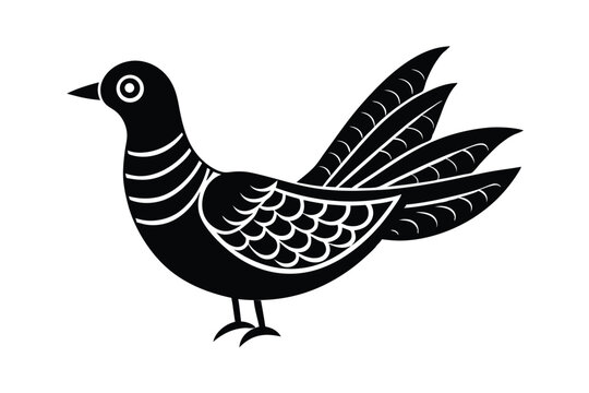 Traditional Bengali Mayna bird design cultural avian vector art illustration