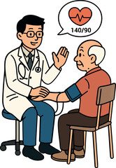 Doctor Checking Blood Pressure of a Senior Patient