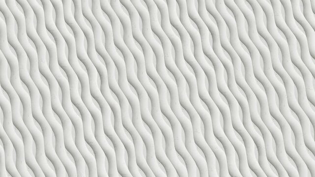 Minimal white wavy tile pattern with 3D appearance.