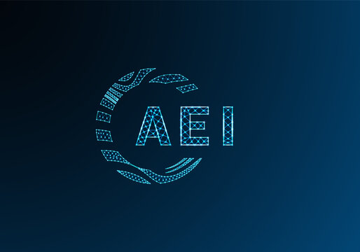 AEI low poly letter logo vector design. AEI lower poly logo design. AEI unique low poly logo design.