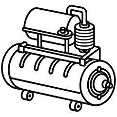 Minimalist Air Compressor Line Illustration