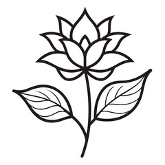 southernwood-flower-line-art vector illustration on-white-background