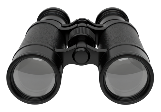 Isolated Detailed Black Binoculars for Observation