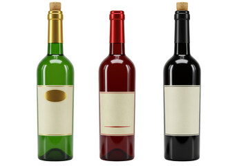 Isolated Assortment of Wine Bottles