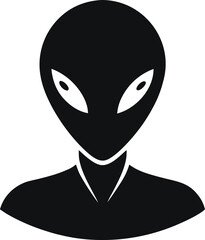 A vector cartoon illustration of a smiling man in a suit with a unique head design