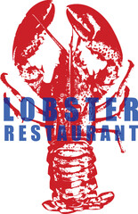 Red and blue lobster seafood restaurant logo design. Ideal for seafood branding, menu, and signage. Perfect for restaurant, bar, or food industry concepts.