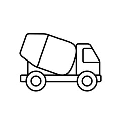 Mixer Truck Concrete Delivery Vehicle Line Icon