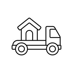 Moving Truck Logistics Transport Vehicle Line Icon