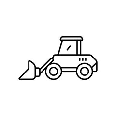 Bulldozer Earthmoving Construction Vehicle Line Icon