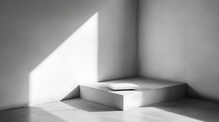 Fototapeta premium Minimalist interior corner with sunlight
