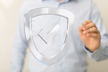 Digital security, data protection, approved access, cybersecurity, privacy shield, online safety,...