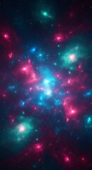 Fototapeta premium A Celestial Tapestry of Cosmic Dust and Vibrant Nebula Radiance