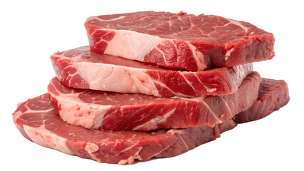 raw beef steak pieces isolated on transparent background. raw beef steak png