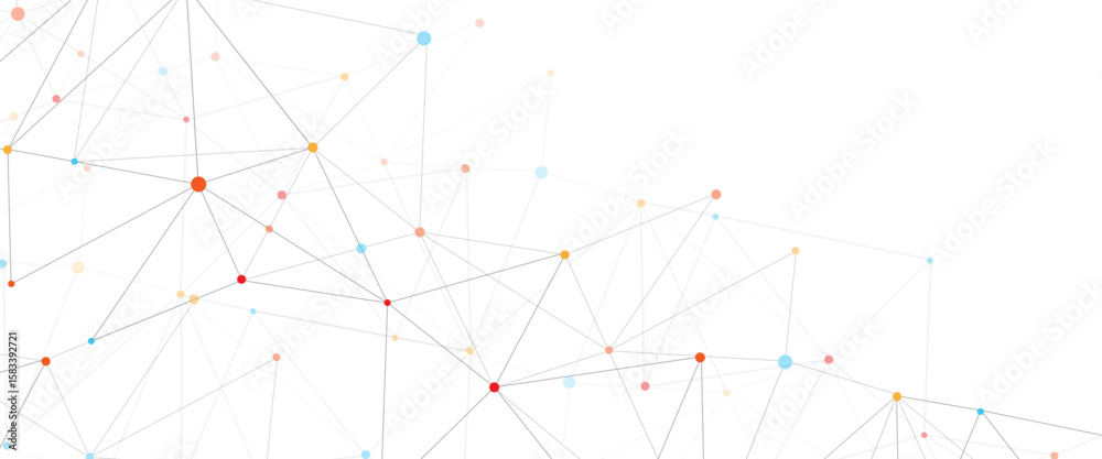 Poster vector modern line art with technology abstract background with connected line and dots