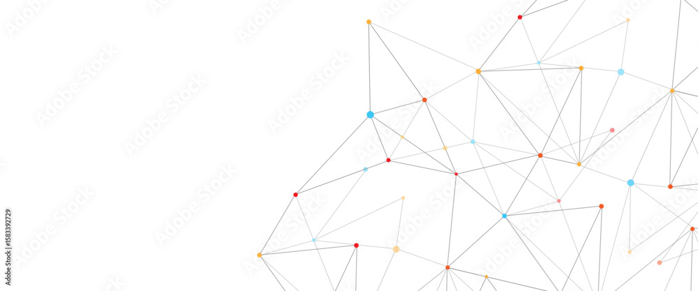 Poster vector modern line art with technology abstract background with connected line and dots