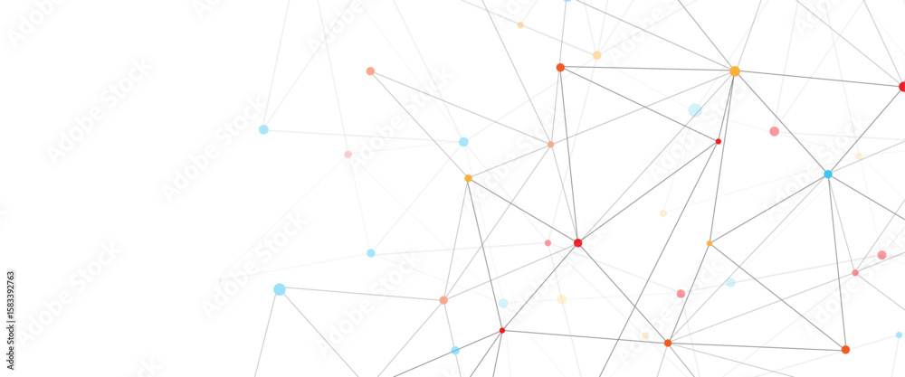 Poster vector modern line art with technology abstract background with connected line and dots