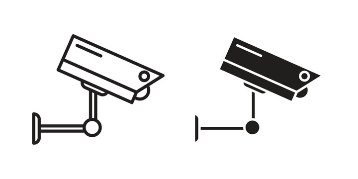Security camera icon vector illustration. Flat design. Graphic design vector symbols.