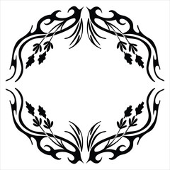 lavender oval floral swirl design frame