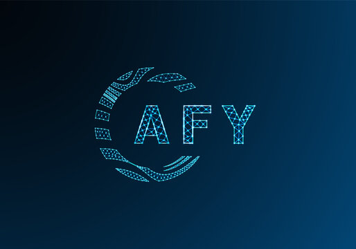 AFY low poly letter logo vector design. AFY lower poly logo design. AFY unique low poly logo design.