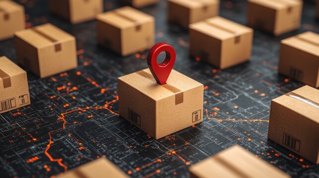 Marked box atop circuit grid, surrounded by others