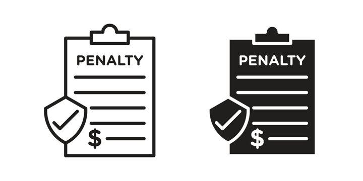 Penalty icon vector illustration. Flat design. Graphic design vector symbols.