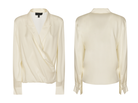 Women's blazer coat winter jacket, front and back view, white blazer jacket mockup, transparent background, clipping path