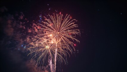 Gorgeous luminous firework show