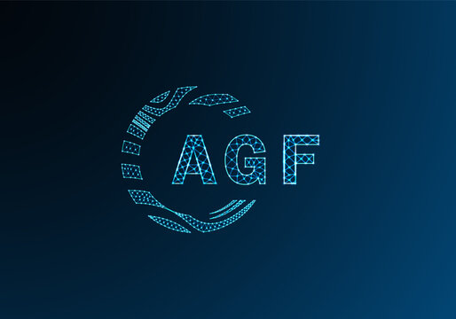 AGF low poly letter logo vector design. AGF lower poly logo design. AGF unique low poly logo design.