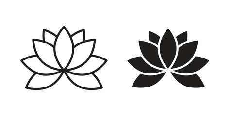 Lotus flower icon vector illustration. Flat design. Graphic design vector symbols.