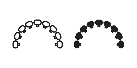 Lingual braces icon vector illustration. Flat design. Graphic design vector symbols.