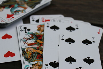 playing cards on the table