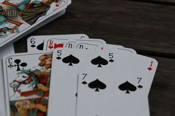 playing cards on the table