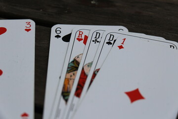 playing cards on the table
