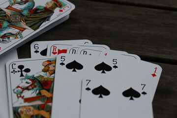 playing cards on the table