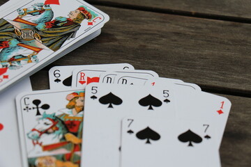 playing cards on the table