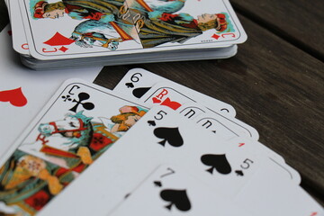 playing cards on the table