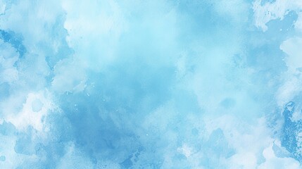 Obraz premium An abstract blue watercolor background, featuring light sky blue and white, is perfect for elegant designs that add an artistic, gentle, soothing touch to illustrations and various projects.