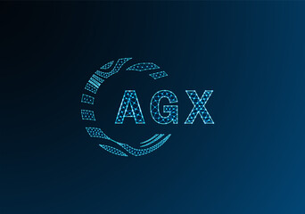 AGX low poly letter logo vector design. AGX lower poly logo design. AGX unique low poly logo design.