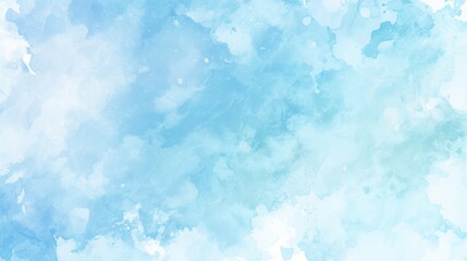 Obraz premium An abstract blue watercolor background, featuring light sky blue and white, is perfect for elegant designs that add an artistic, gentle, soothing touch to illustrations and various projects.