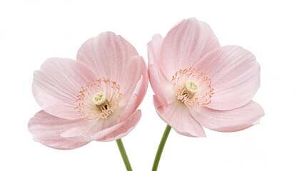 Fototapeta premium Charming eustoma petals showcased on a white canvas