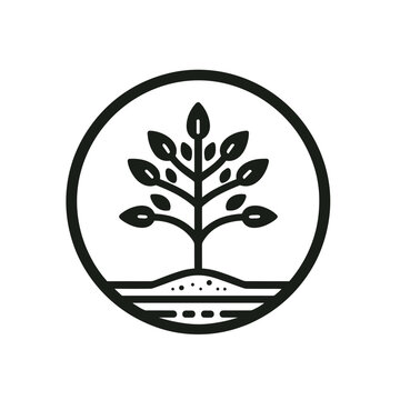Minimalist tree icon, nature symbol, simple design, suitable for eco-friendly projects and branding