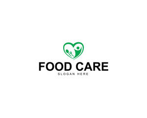 Food culinary logo with love sign or heart concept. cooking icons. organic food emblem . restaurant creative symbols. food. vector illustration element
