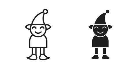 Obraz premium Elf icon vector illustration. Flat design. Graphic design vector symbols.