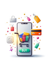 Online Shopping and Payment Vector Illustration
